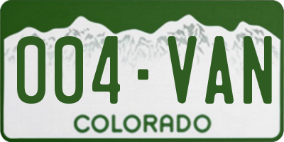 CO license plate 004VAN
