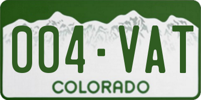 CO license plate 004VAT