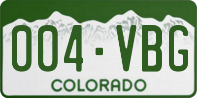 CO license plate 004VBG