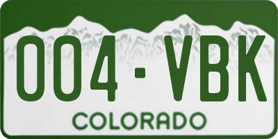 CO license plate 004VBK