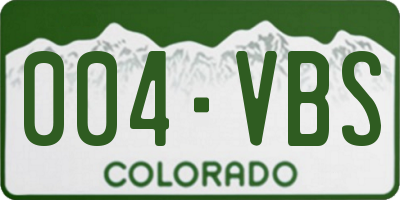CO license plate 004VBS