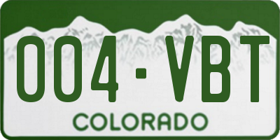 CO license plate 004VBT
