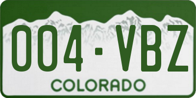 CO license plate 004VBZ