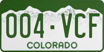 CO license plate 004VCF