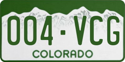 CO license plate 004VCG