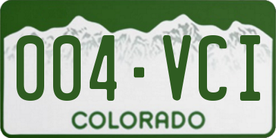 CO license plate 004VCI