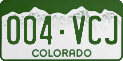 CO license plate 004VCJ