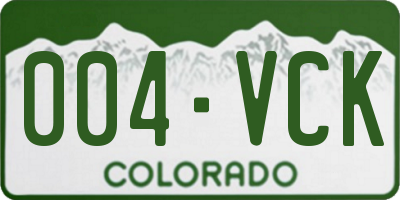 CO license plate 004VCK
