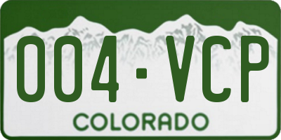 CO license plate 004VCP