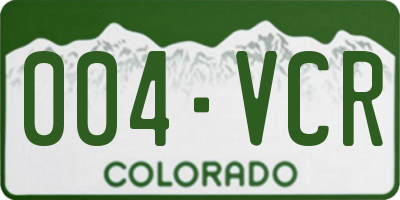 CO license plate 004VCR