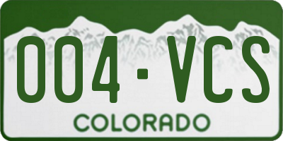 CO license plate 004VCS