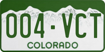 CO license plate 004VCT