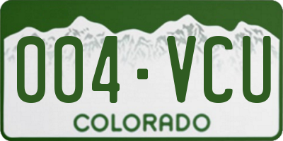 CO license plate 004VCU