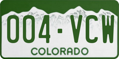 CO license plate 004VCW