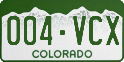CO license plate 004VCX