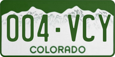 CO license plate 004VCY