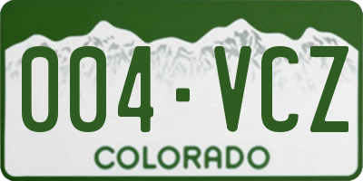 CO license plate 004VCZ
