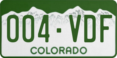 CO license plate 004VDF