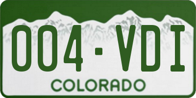 CO license plate 004VDI