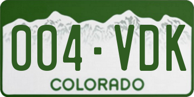 CO license plate 004VDK