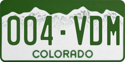 CO license plate 004VDM