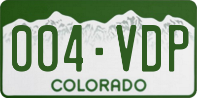 CO license plate 004VDP