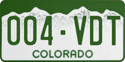 CO license plate 004VDT