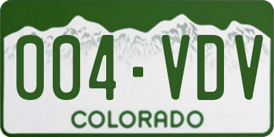 CO license plate 004VDV