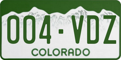 CO license plate 004VDZ