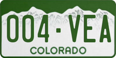 CO license plate 004VEA