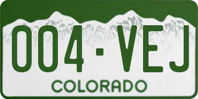 CO license plate 004VEJ