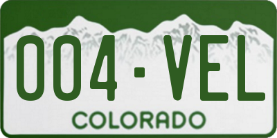 CO license plate 004VEL