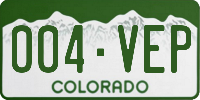 CO license plate 004VEP
