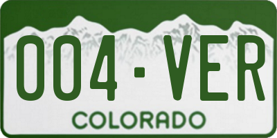 CO license plate 004VER