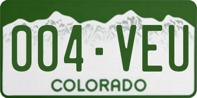 CO license plate 004VEU