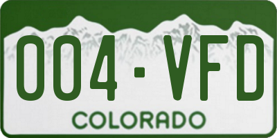 CO license plate 004VFD