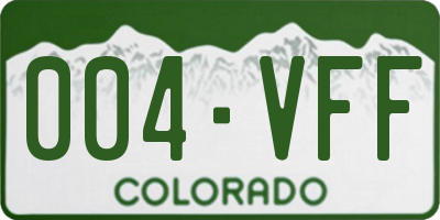 CO license plate 004VFF