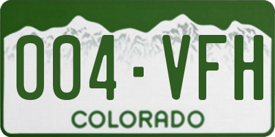 CO license plate 004VFH