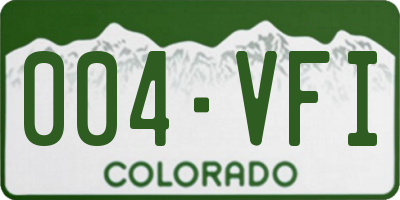 CO license plate 004VFI