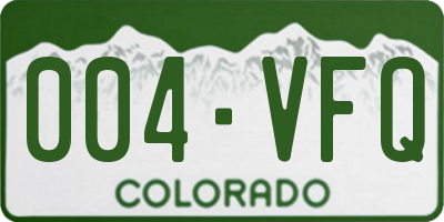 CO license plate 004VFQ