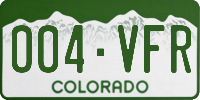 CO license plate 004VFR