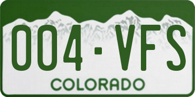CO license plate 004VFS