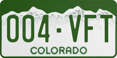 CO license plate 004VFT