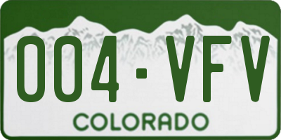CO license plate 004VFV