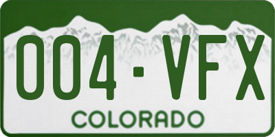CO license plate 004VFX