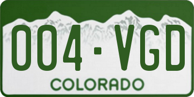 CO license plate 004VGD