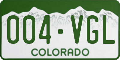 CO license plate 004VGL