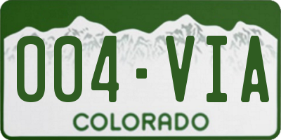 CO license plate 004VIA