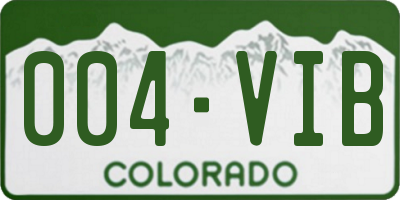 CO license plate 004VIB