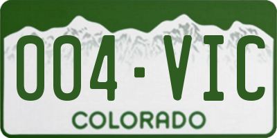 CO license plate 004VIC